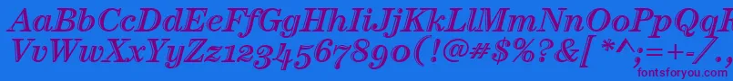 CenturyHtldOsItcTtItalic Font – Purple Fonts on Blue Background