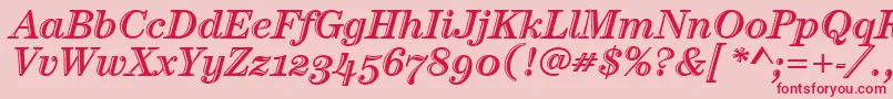 CenturyHtldOsItcTtItalic Font – Red Fonts on Pink Background