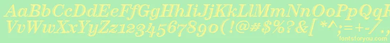 CenturyHtldOsItcTtItalic Font – Yellow Fonts on Green Background