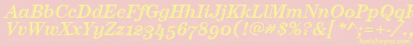 CenturyHtldOsItcTtItalic Font – Yellow Fonts on Pink Background
