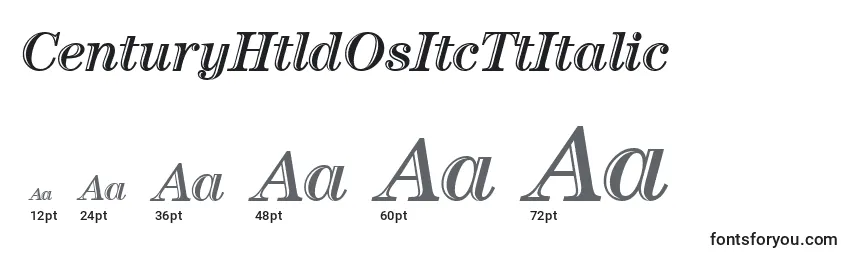 Размеры шрифта CenturyHtldOsItcTtItalic