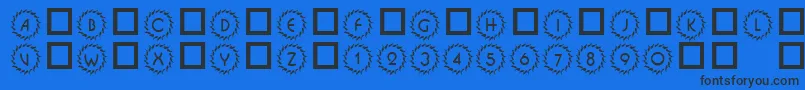 フォント101DecoType1 – 黒い文字の青い背景