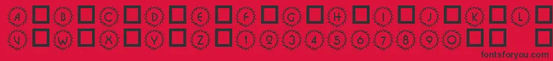 フォント101DecoType1 – 赤い背景に黒い文字