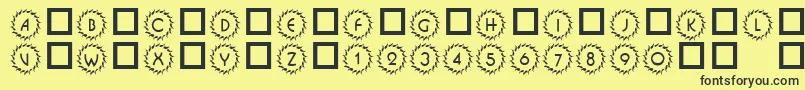 フォント101DecoType1 – 黒い文字の黄色い背景