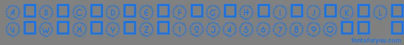 101DecoType1-Schriftart – Blaue Schriften auf grauem Hintergrund