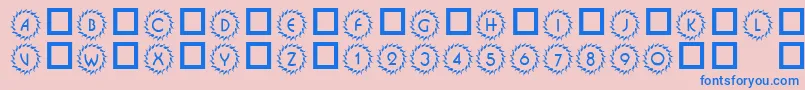 Czcionka 101DecoType1 – niebieskie czcionki na różowym tle