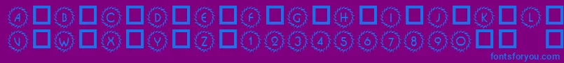 Czcionka 101DecoType1 – niebieskie czcionki na fioletowym tle