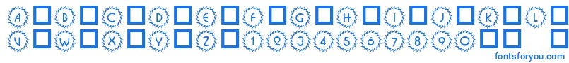 101DecoType1-fontti – siniset fontit valkoisella taustalla