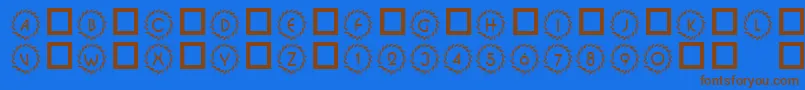 101DecoType1 Font – Brown Fonts on Blue Background