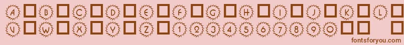 フォント101DecoType1 – ピンクの背景に茶色のフォント