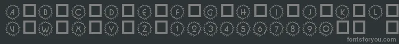 フォント101DecoType1 – 黒い背景に灰色の文字