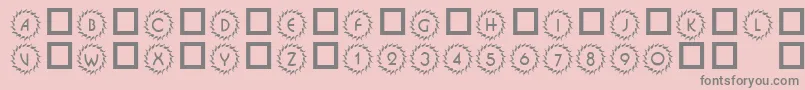 フォント101DecoType1 – ピンクの背景に灰色の文字