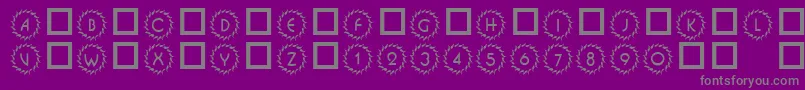 フォント101DecoType1 – 紫の背景に灰色の文字