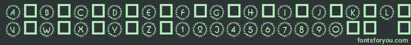101DecoType1-fontti – vihreät fontit mustalla taustalla