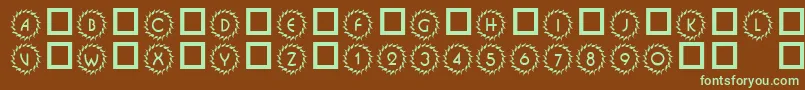 101DecoType1-Schriftart – Grüne Schriften auf braunem Hintergrund