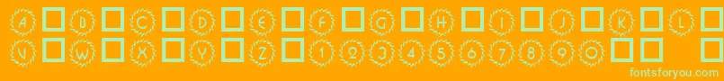 フォント101DecoType1 – オレンジの背景に緑のフォント