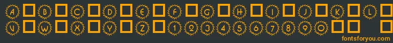 フォント101DecoType1 – 黒い背景にオレンジの文字