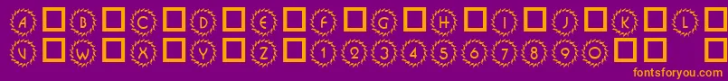 101DecoType1-fontti – oranssit fontit violetilla taustalla