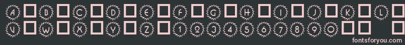 101DecoType1-fontti – vaaleanpunaiset fontit mustalla taustalla
