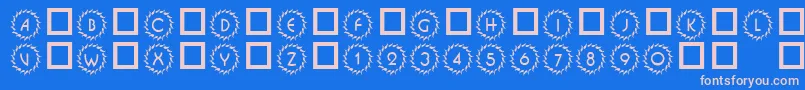 フォント101DecoType1 – ピンクの文字、青い背景