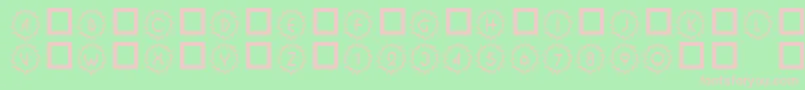フォント101DecoType1 – 緑の背景にピンクのフォント