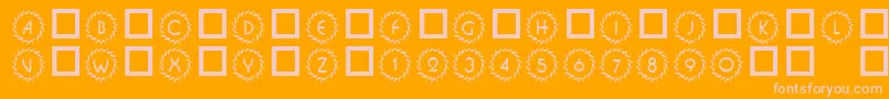 101DecoType1-fontti – vaaleanpunaiset fontit oranssilla taustalla