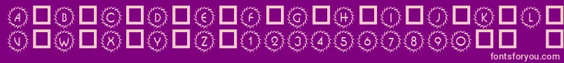101DecoType1-fontti – vaaleanpunaiset fontit violetilla taustalla