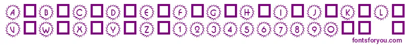 フォント101DecoType1 – 白い背景に紫のフォント