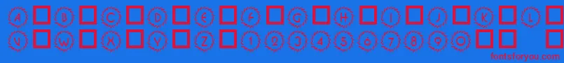 フォント101DecoType1 – 赤い文字の青い背景