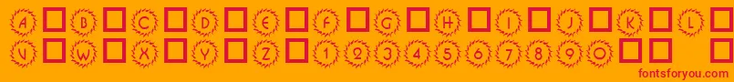 Czcionka 101DecoType1 – czerwone czcionki na pomarańczowym tle