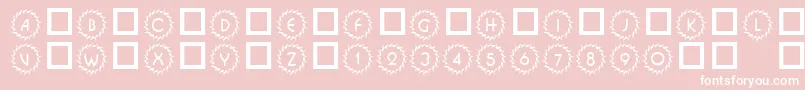 Fonte 101DecoType1 – fontes brancas em um fundo rosa