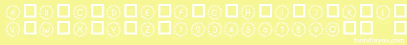 Шрифт 101DecoType1 – белые шрифты на жёлтом фоне