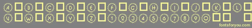 101DecoType1-fontti – keltaiset fontit harmaalla taustalla