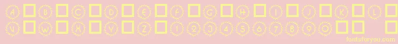 Fonte 101DecoType1 – fontes amarelas em um fundo rosa