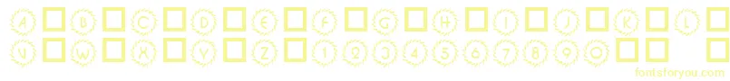 フォント101DecoType1 – 白い背景に黄色の文字