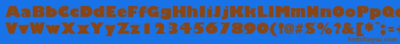 GiliganBlack Font – Brown Fonts on Blue Background