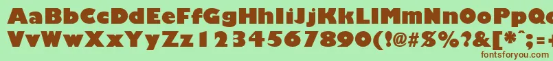 GiliganBlack Font – Brown Fonts on Green Background
