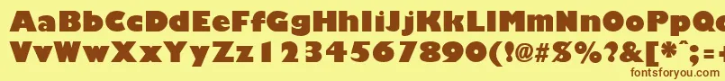 GiliganBlack Font – Brown Fonts on Yellow Background