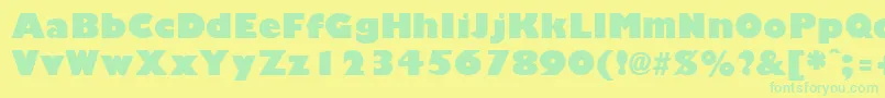 GiliganBlack Font – Green Fonts on Yellow Background