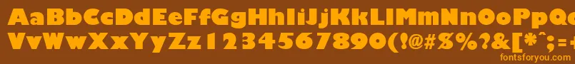 GiliganBlack Font – Orange Fonts on Brown Background