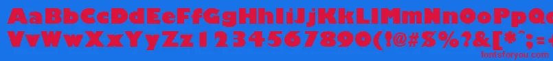GiliganBlack Font – Red Fonts on Blue Background