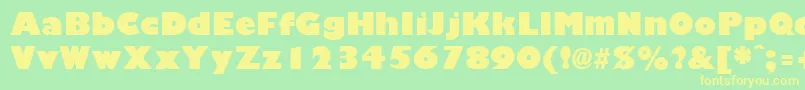 GiliganBlack Font – Yellow Fonts on Green Background