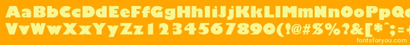 GiliganBlack Font – Yellow Fonts on Orange Background