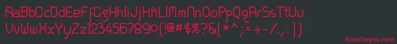 フォントZolofbi – 黒い背景に赤い文字