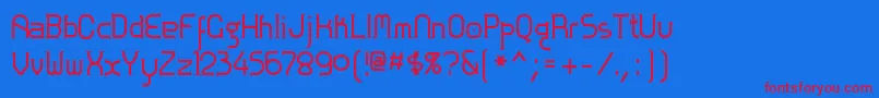 Zolofbi Font – Red Fonts on Blue Background