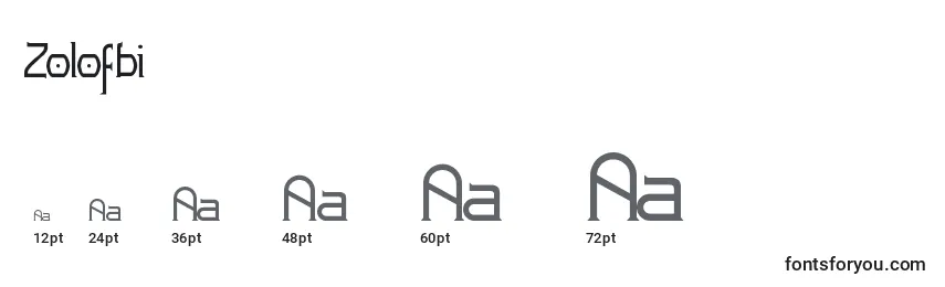 Zolofbi Font Sizes