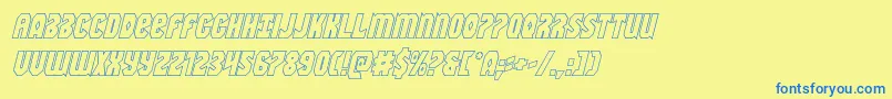 Warnationoutital Font – Blue Fonts on Yellow Background