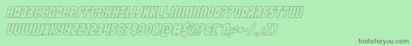 Warnationoutital Font – Gray Fonts on Green Background