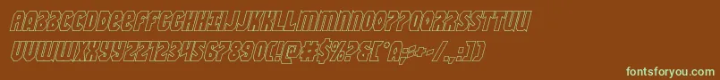 Warnationoutital Font – Green Fonts on Brown Background