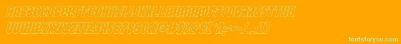 Warnationoutital Font – Green Fonts on Orange Background